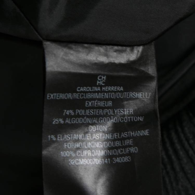 Pre Owned CH Carolina Herrera Black Textured Knit Flared Hem Dress S