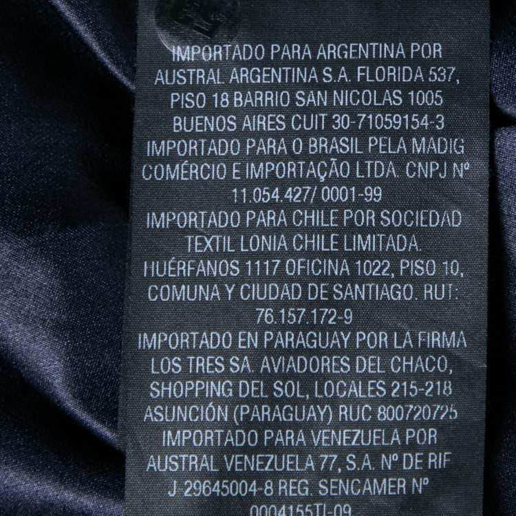 مملوكة مسبقًا CH Carolina Herrera Navy Blue Floral Lace Draped Maxi Dress S