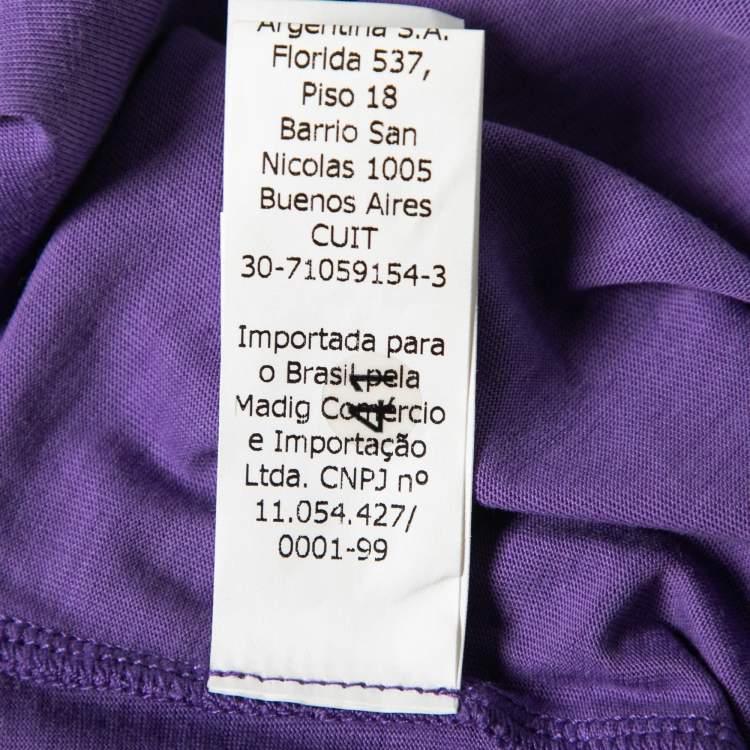 Pre Owned CH Carolina Herrera Purple Jersey Ruffled Neck Sleeveless Top