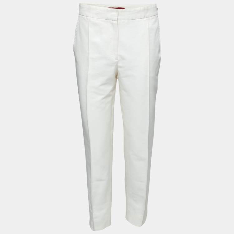 CH Carolina Herrera Off White Textured Cotton Cropped Pants M CH Carolina  Herrera | The Luxury Closet