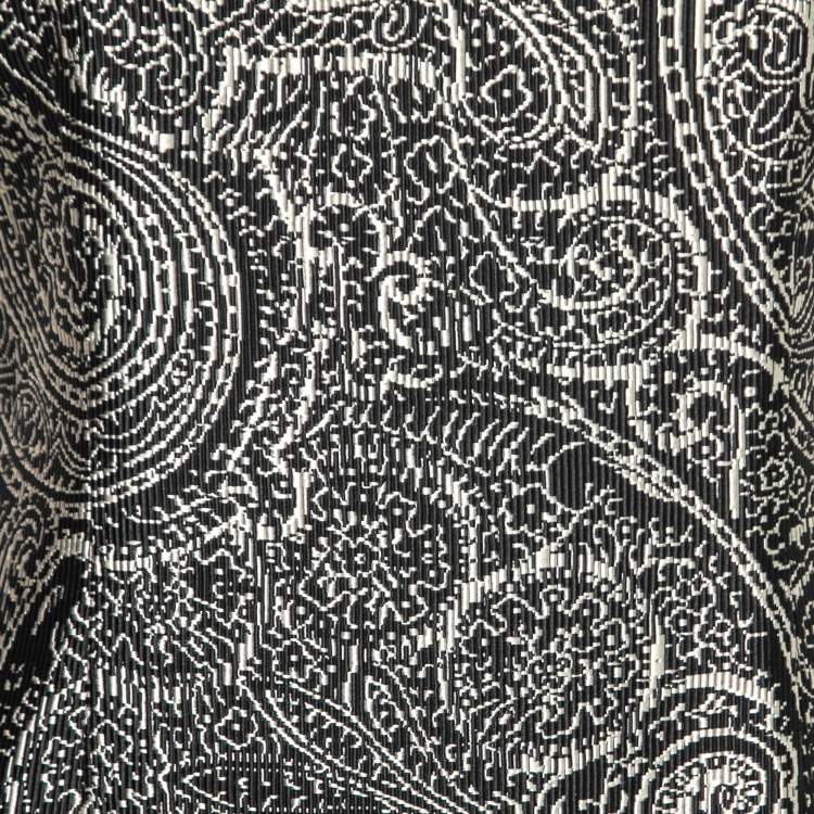 Pre Owned CH Carolina Herrera Black Paisley Jacquard Silk & Cotton Sleeveless Dress S