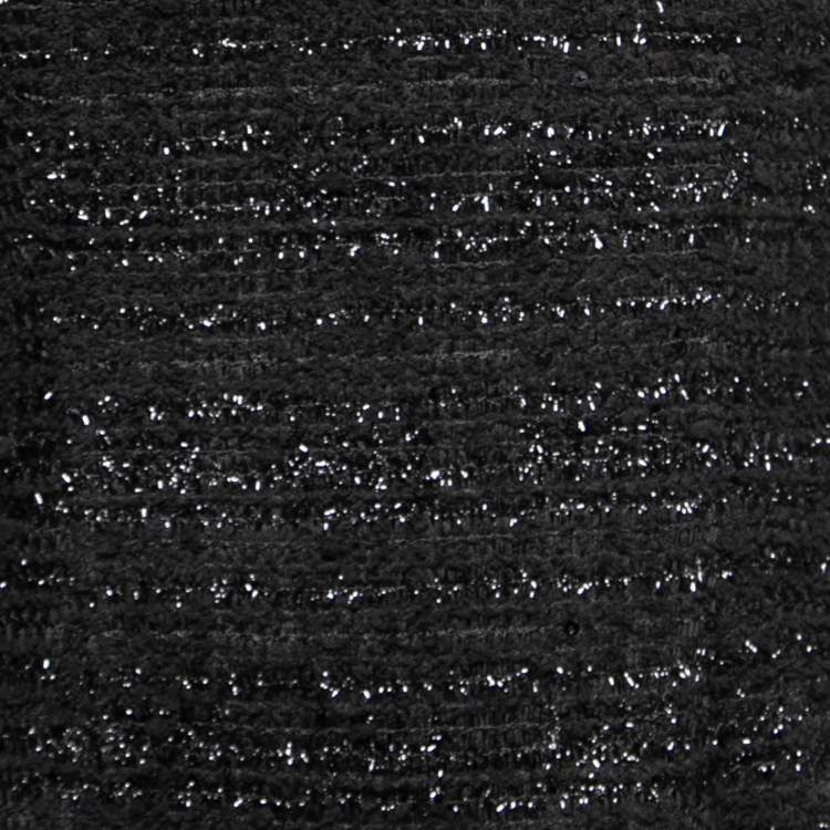 Pre Owned CH Carolina Herrera Black Sequin Embellished Lurex Knit Dress S