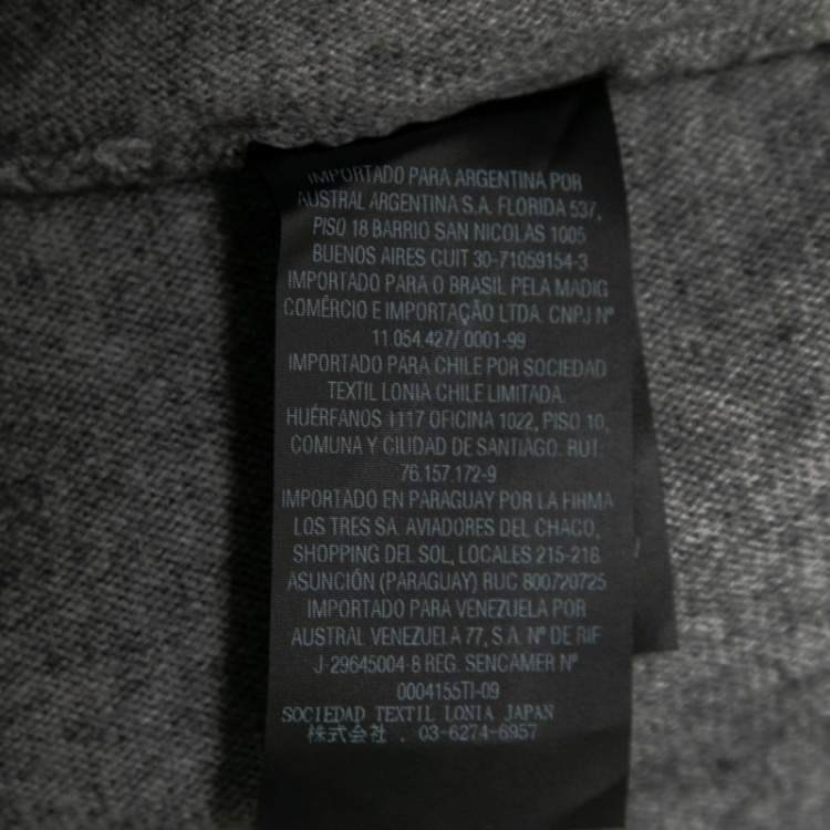 Pre Owned CH Carolina Herrera Grey Wool Bow Detail Round Neck Sweater M