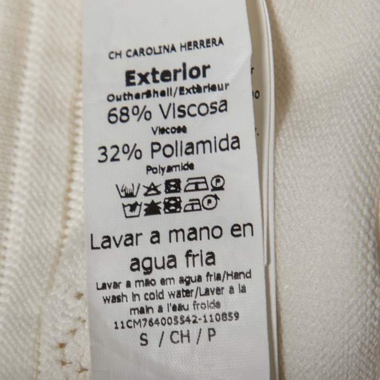 Pre Owned CH Carolina Herrera White Knit Midi Dress S