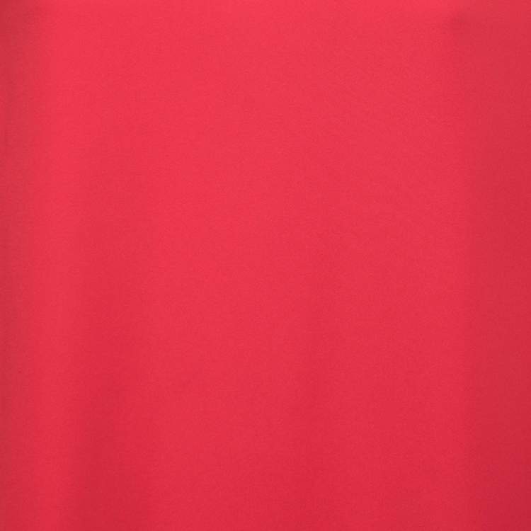 Pre Owned CH Carolina Herrera Red Crepe Ruffle Bishop Sleeve Dress S