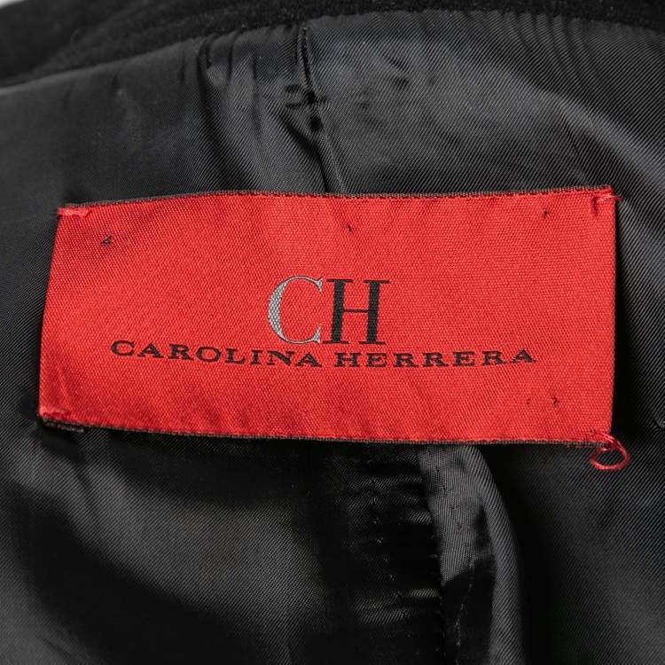 Pre Owned CH Carolina Herrera Black Wool Jacket S