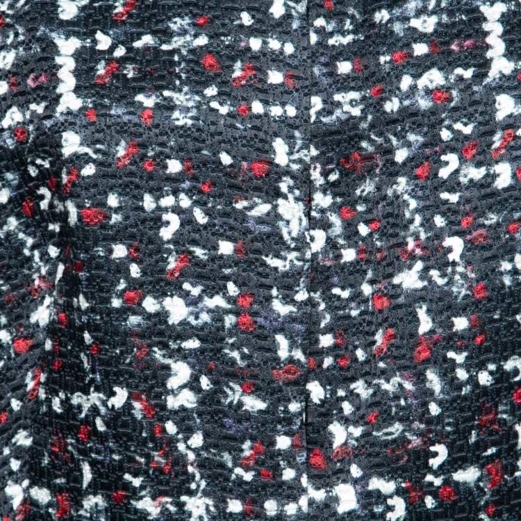 Pre Owned CH Carolina Herrera Black Tweed Paneled Peplum Jacket L