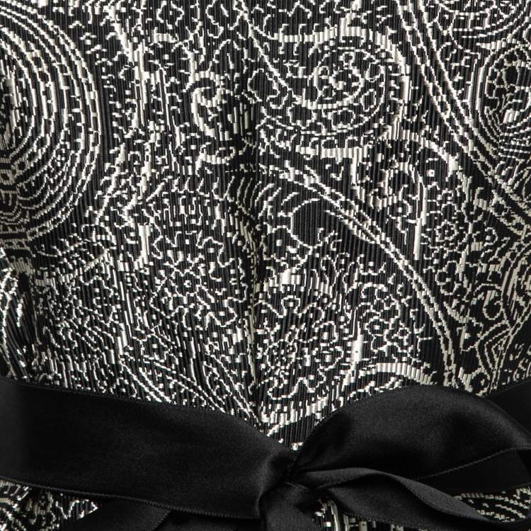 مملوكة مسبقًا CH Carolina Herrera Black Paisley Jacquard Silk & Cotton Sleeveless Dress S