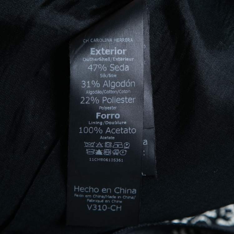 مملوكة مسبقًا CH Carolina Herrera Black Paisley Jacquard Silk & Cotton Sleeveless Dress S