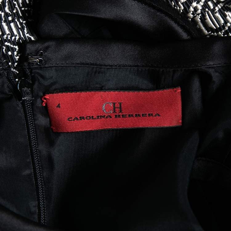 مملوكة مسبقًا CH Carolina Herrera Black Paisley Jacquard Silk & Cotton Sleeveless Dress S
