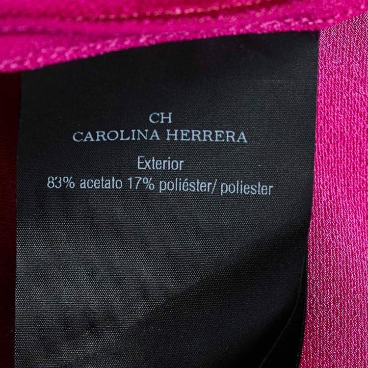 Pre Owned CH Carolina Herrera Fuchsia Crepe Belted Shift Dress XS