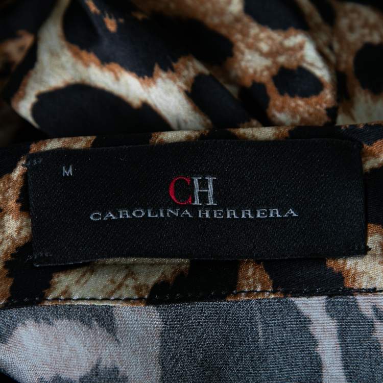 Pre Owned CH Carolina Herrera Multicolor Animal Print Satin Jacket M