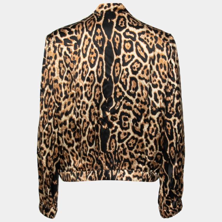 Pre Owned CH Carolina Herrera Multicolor Animal Print Satin Jacket M