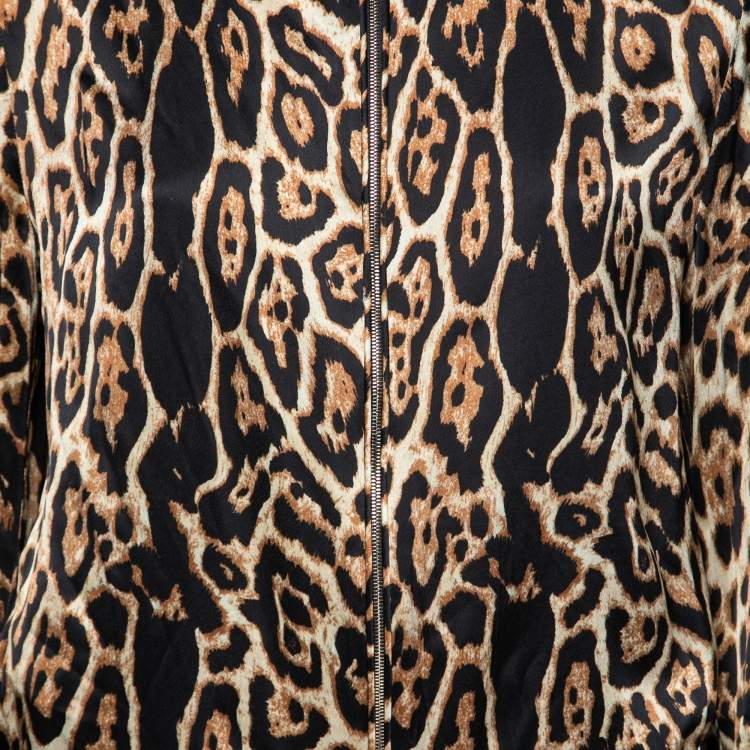 Pre Owned CH Carolina Herrera Multicolor Animal Print Satin Jacket M
