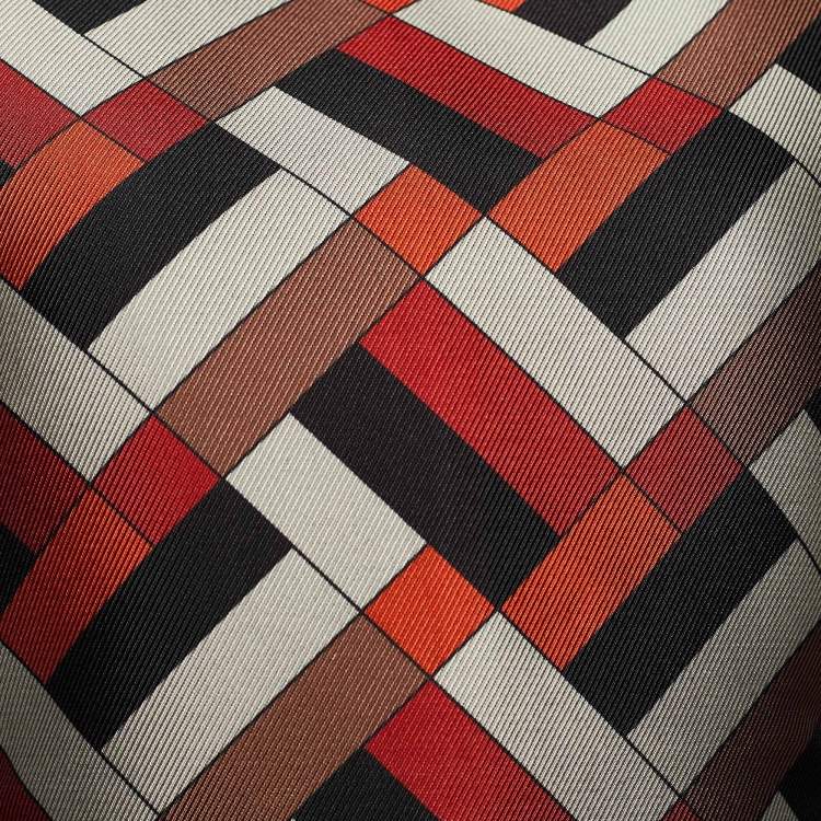 Pre Owned CH Carolina Herrera Multicolor Geometric Print Faille Sleeveless Top M