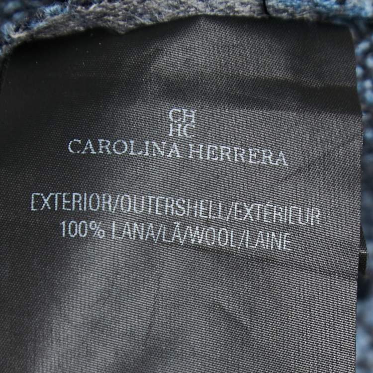 Pre Owned CH Carolina Herrera Grey Checked Patterned Wool Sleeveless Top S