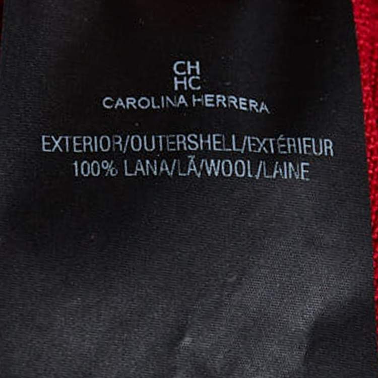 Pre Owned CH Carolina Herrera Red Wool Knit Asymmetrical Hem Top S