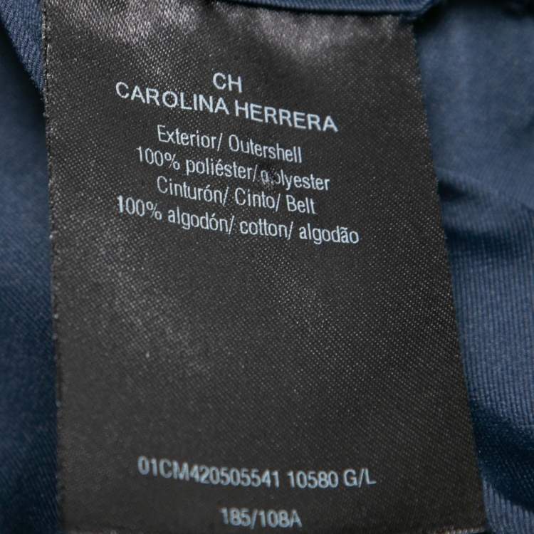 مملوكة مسبقًا CH Carolina Herrera Navy Blue Taffeta Tie Front Jacket L