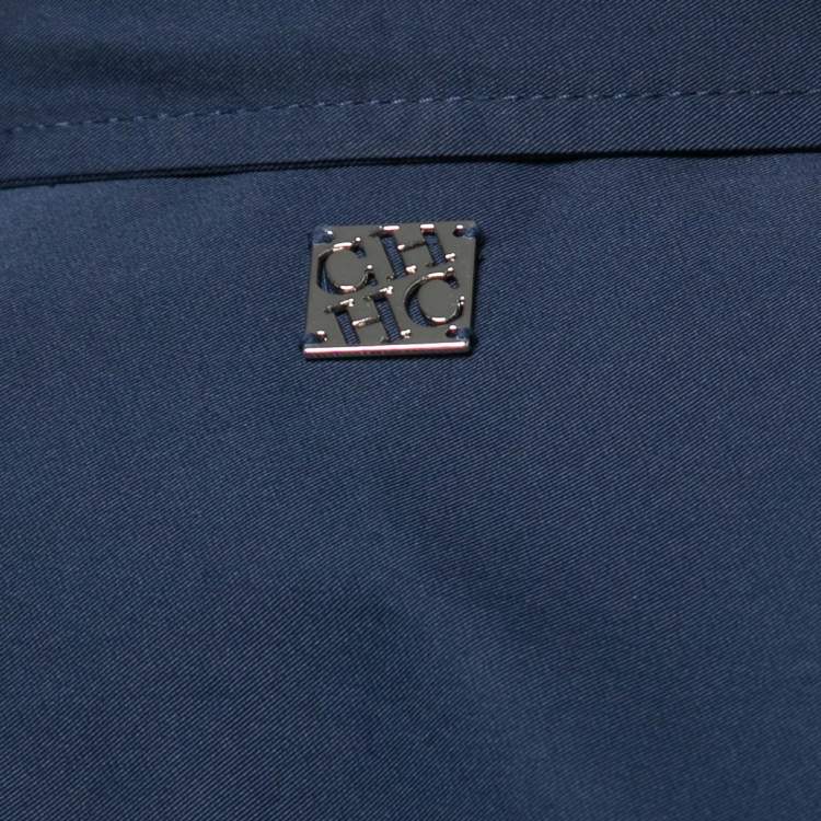 مملوكة مسبقًا CH Carolina Herrera Navy Blue Taffeta Tie Front Jacket L