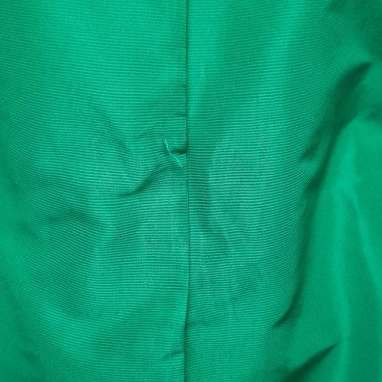 Pre Owned CH Carolina Herrera Green Taffeta Belted Dress XS