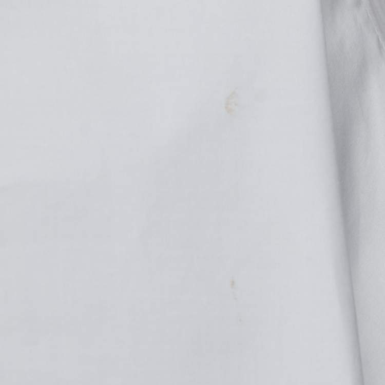 Pre Owned CH Carolina Herrera White Cotton Tie Detail Tunic Top S