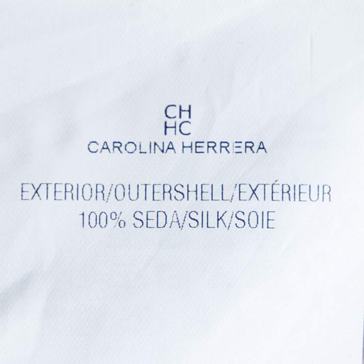 Pre Owned CH Carolina Herrera Cream Silk Pleated Ruffle Detail Top S