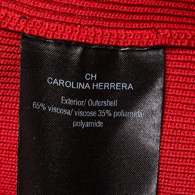 Pre Owned CH Carolina Herrera Red Knit Sleeveless Top L