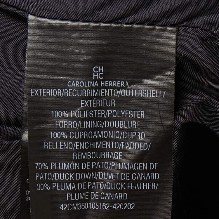 Pre Owned CH Carolina Herrera Navy Blue Synthetic Zip Front Sleeveless Down Jacket XS