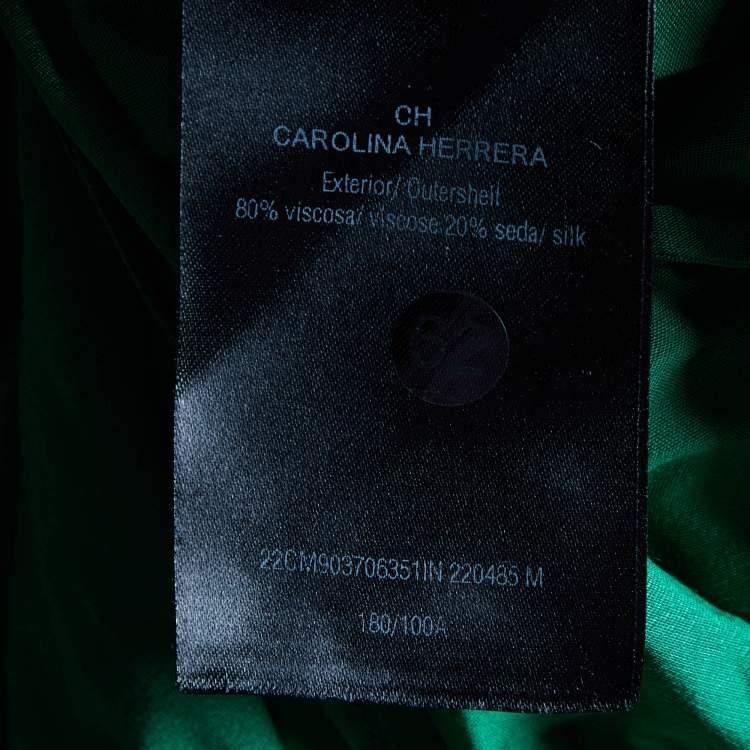 Pre Owned CH Carolina Herrera Green Floral Lace Tiered Midi Dress M