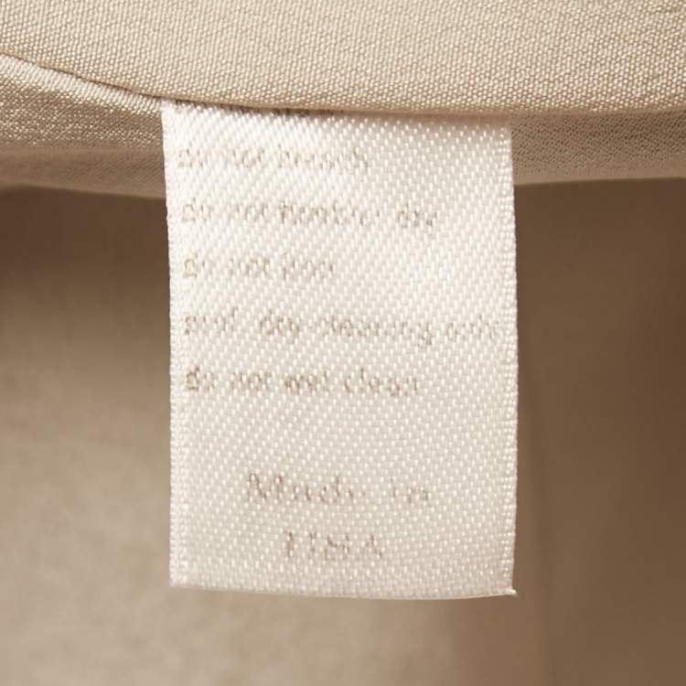 Pre Owned Carolina Herrera Grey Wool Blend Waist Tie Detail Skirt M