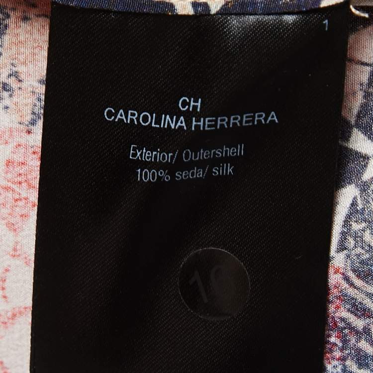 مملوكة مسبقًا CH Carolina Herrera Multicolor Printed Silk Blouse M