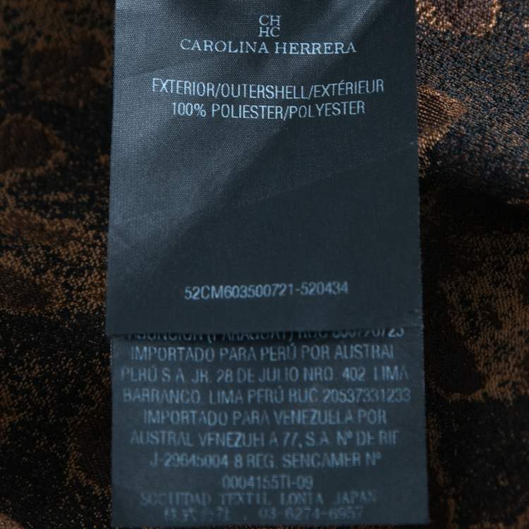 مملوكة مسبقًا CH Carolina Herrera Brown Leopard Patterned Jacquard Trousers L
