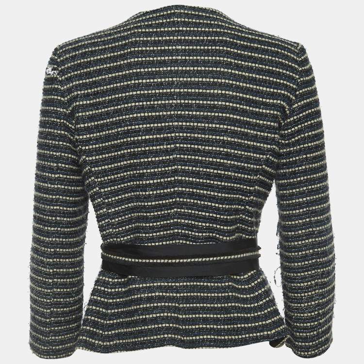مملوكة مسبقًا CH Carolina Herrera Navy Blue/Black Tweed Jacket M