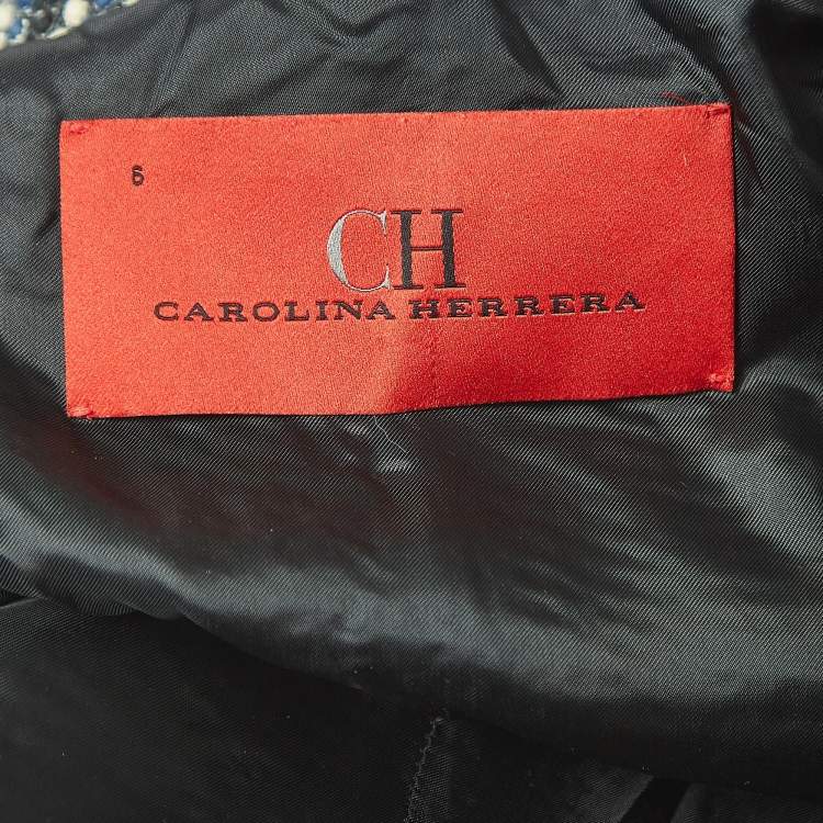 مملوكة مسبقًا CH Carolina Herrera Navy Blue/Black Tweed Jacket M