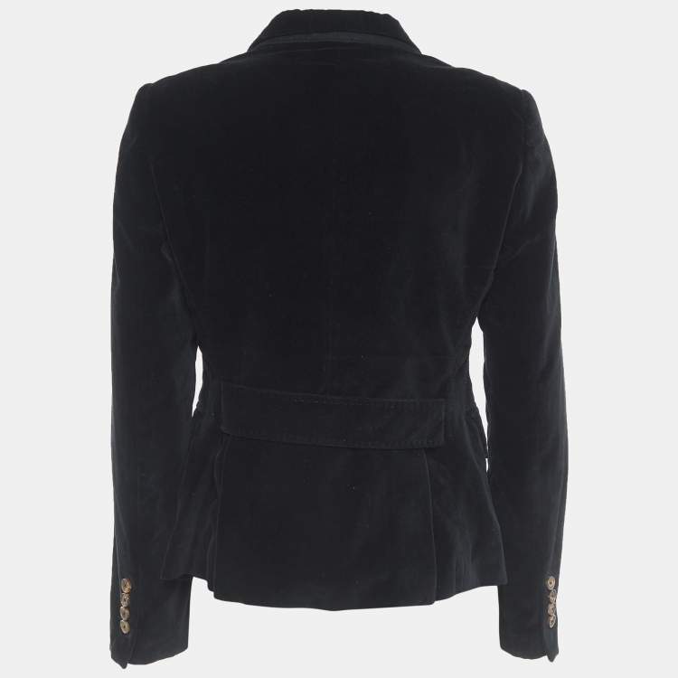 Pre Owned CH Carolina Herrera Black Velvet Single Breasted Blazer L