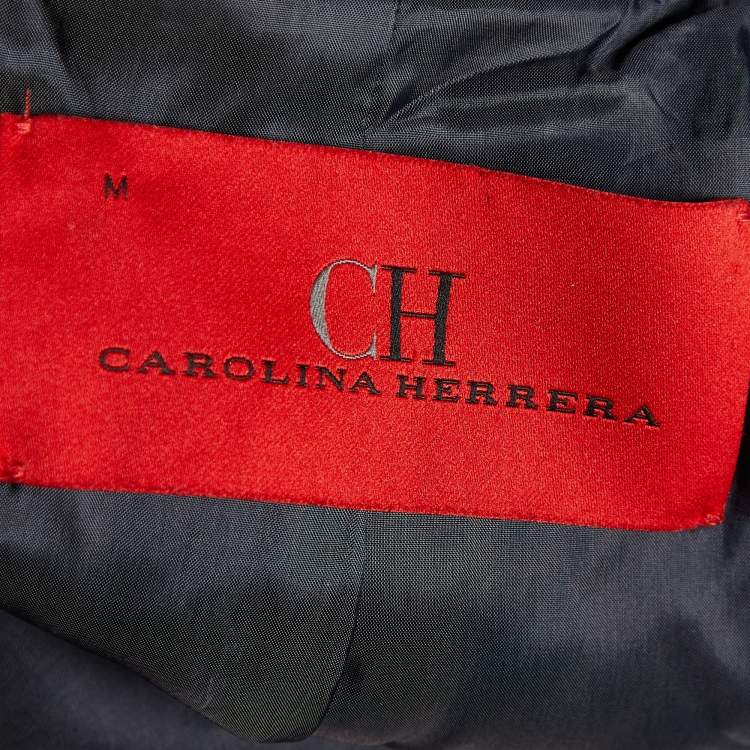 Pre Owned CH Carolina Herrera Navy Blue Wool & Mohair Coat M