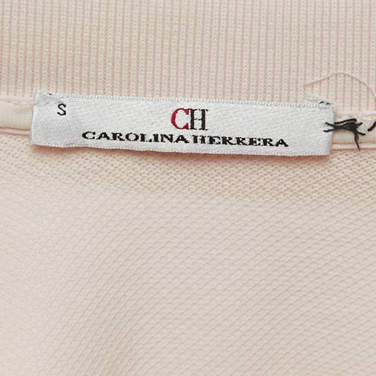 Pre Owned CH Carolina Herrera Light Pink Cotton Mini Polo Dress S