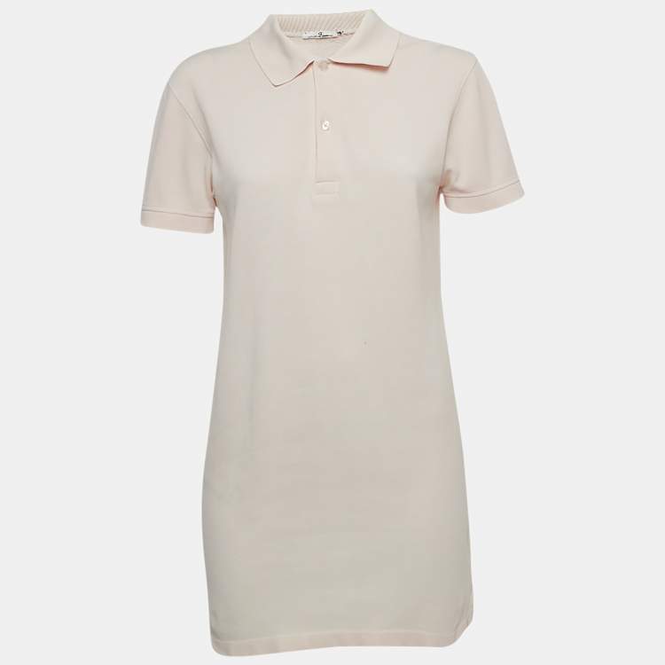 Pre Owned CH Carolina Herrera Light Pink Cotton Mini Polo Dress S