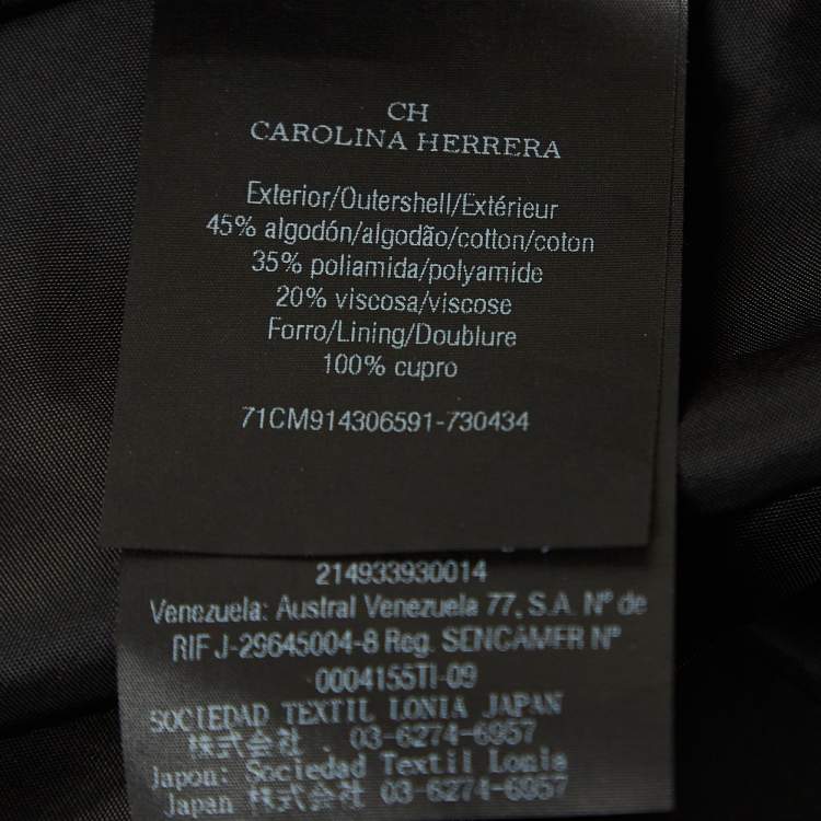 Pre Owned Carolina Herrera Black/White Lace Sleeveless Midi Dress M