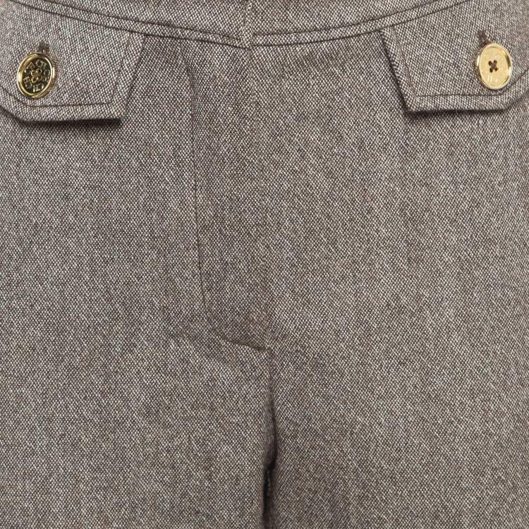 Pre Owned CH Carolina Herrera Brown Wool Blend Trousers M