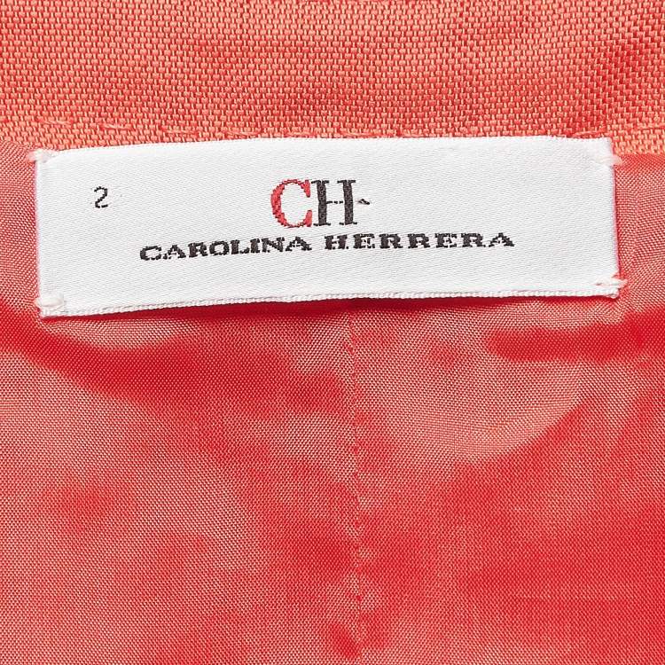 Pre Owned CH Carolina Herrera Orange Belted Sleeveless Dress S