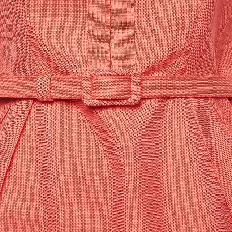 Pre Owned CH Carolina Herrera Orange Belted Sleeveless Dress S