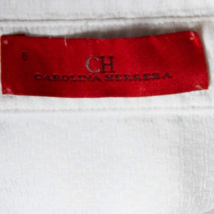 Pre Owned CH Carolina Herrera White Cotton Button Front Shirt M