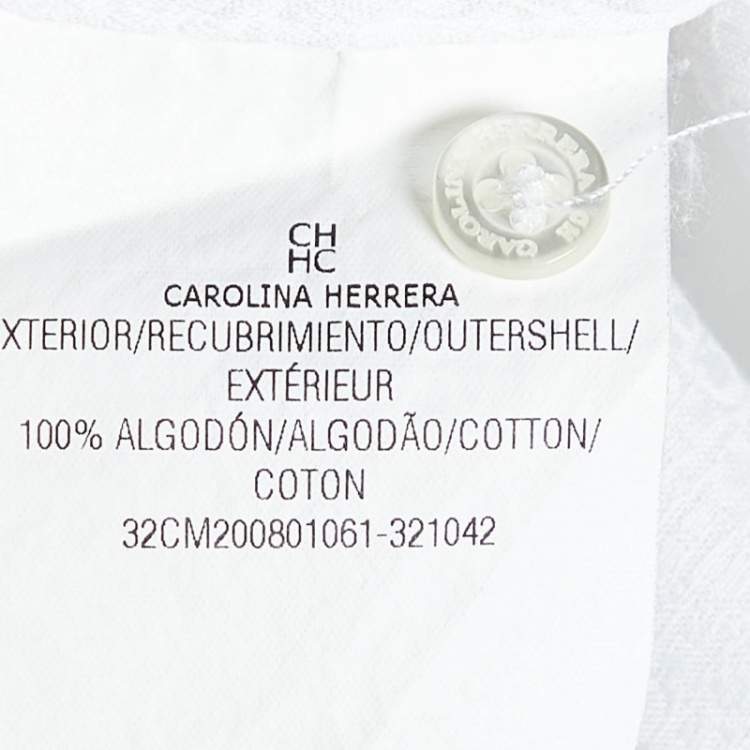 Pre Owned CH Carolina Herrera White Cotton Button Front Shirt M