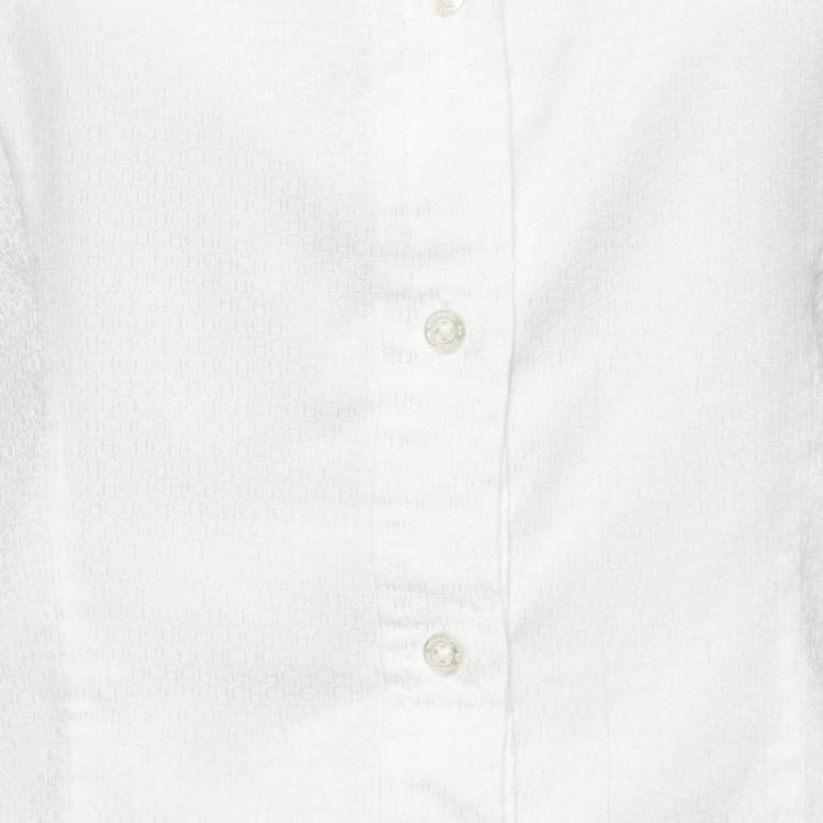 Pre Owned CH Carolina Herrera White Cotton Button Front Shirt M