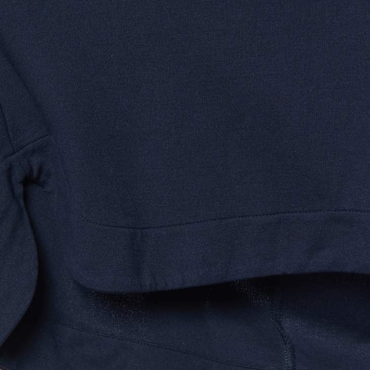 Pre Owned CH Carolina Herrera Midnight Blue Jersey Logo Collar Polo T-Shirt M
