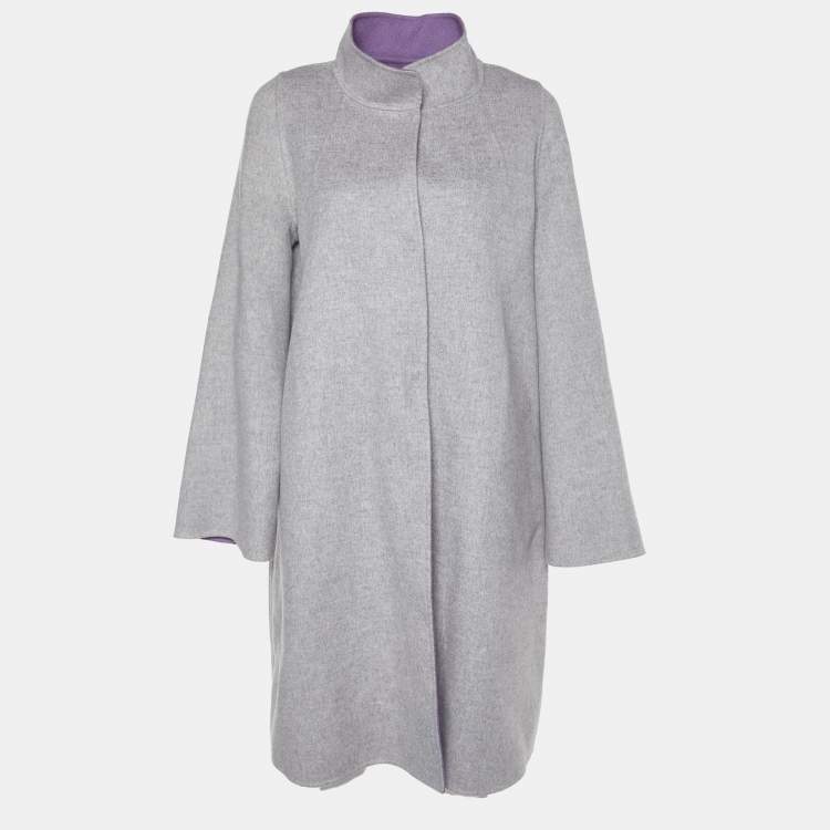 CH Carolina Herrera Grey Wool Mid Length Coat S CH Carolina Herrera The Luxury Closet