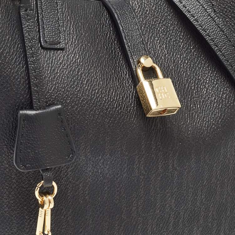 Pre Owned CH Carolina Herrera Black Monogram Coated Canvas Small Matryoshka Locked Tote