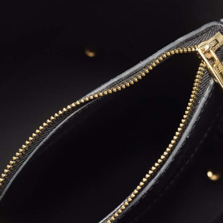 Pre Owned CH Carolina Herrera Black Monogram Coated Canvas Small Matryoshka Locked Tote