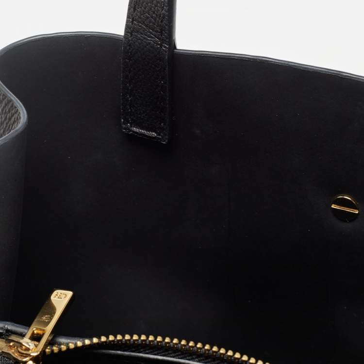 Pre Owned CH Carolina Herrera Black Monogram Coated Canvas Small Matryoshka Locked Tote